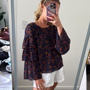 Madewell blouse with bell sleeves